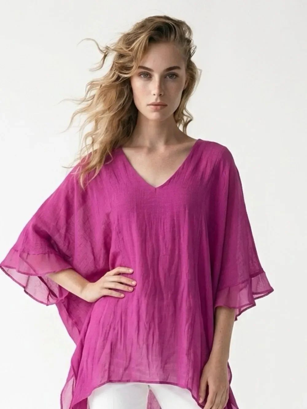 UMGEE | Magenta Oversized Tunic Poncho Swim Coverup Women’s Size M/L